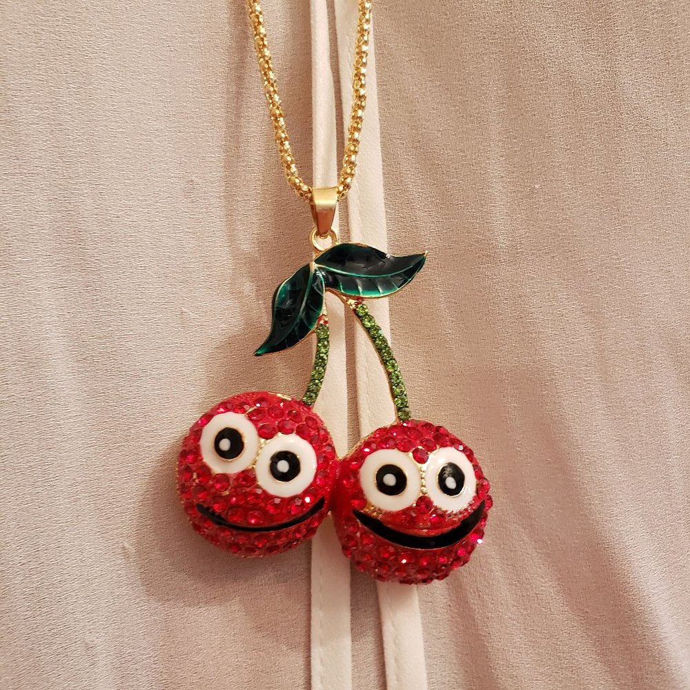 Betsey Johnson Cherry Necklace. NWT. - Picture 4 of 6